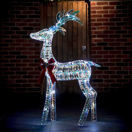 Iridescent Stag & Doe Outdoor Light up Reindeer