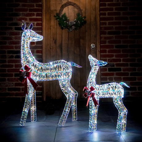 1.1m Iridescent Doe Outdoor Light up Reindeer