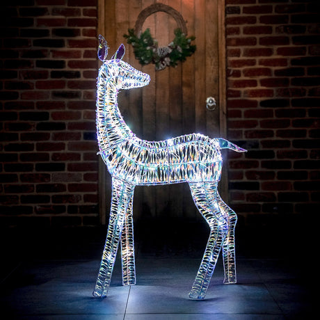 Iridescent Stag & Doe Outdoor Light up Reindeer