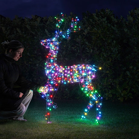 Connectable Outdoor Light up Reindeer Family with Remote Control - Adjustable Colours