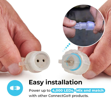 ConnectGo® Outdoor Fairy Lights, Connectable, Clear Cable