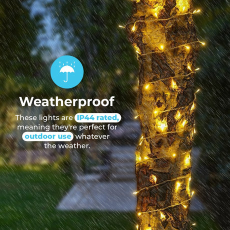 ConnectGo® Outdoor Fairy Lights, Connectable, Clear Cable