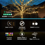 ConnectGo® Outdoor LED Fairy Lights, Connectable, Dark Green Cable