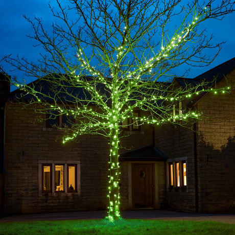 ConnectGo® Outdoor LED Fairy Lights, Connectable, Dark Green Cable