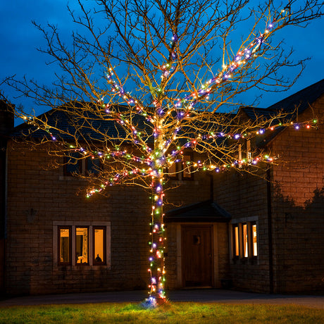 ConnectGo® Outdoor LED Fairy Lights, Connectable, Dark Green Cable