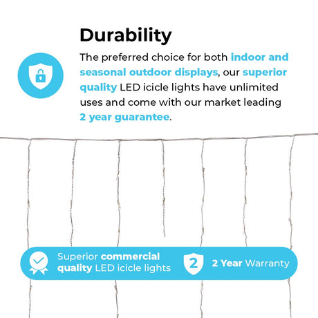 ConnectGo® Icicle Light, Connectable, Clear Cable