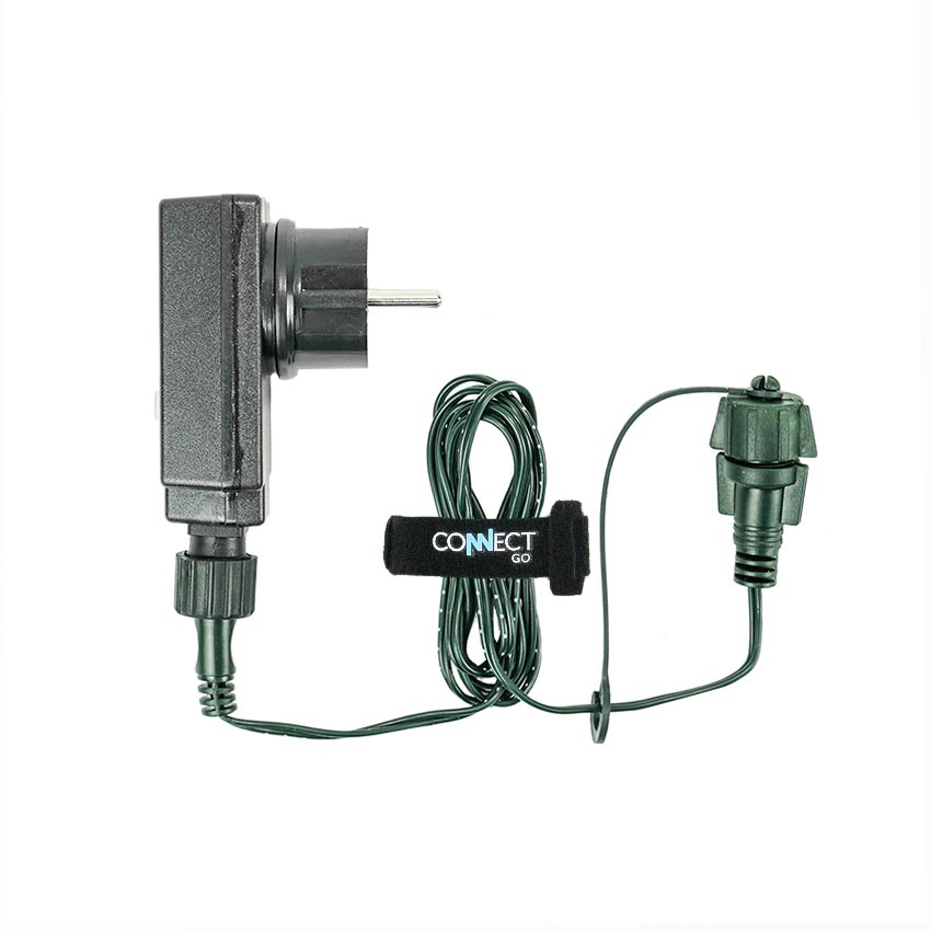 ConnectGo® Small Transformer, EU Plug, Green Cable