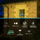 ConnectGo® 2m x 3m Connectable Curtain Lights, Clear Cable