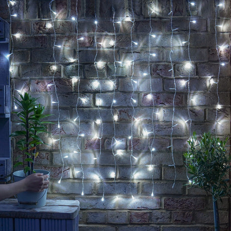 ConnectGo® 2m x 3m Connectable Curtain Lights, Clear Cable