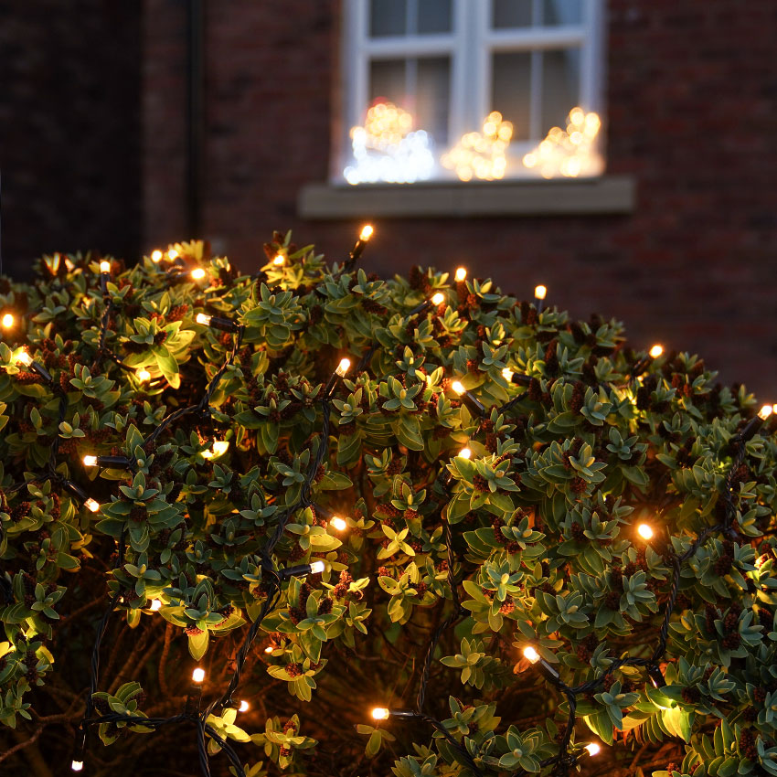 ConnectGo® Outdoor LED String Lights, Connectable, Black Rubber Cable