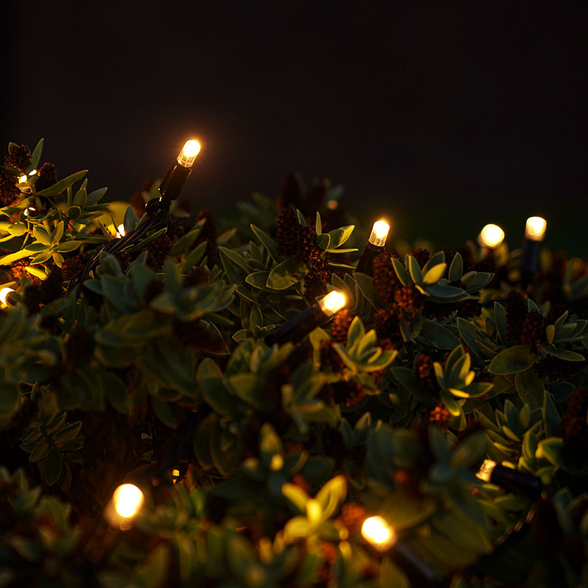 ConnectGo® Outdoor LED String Lights, Connectable, Black Rubber Cable