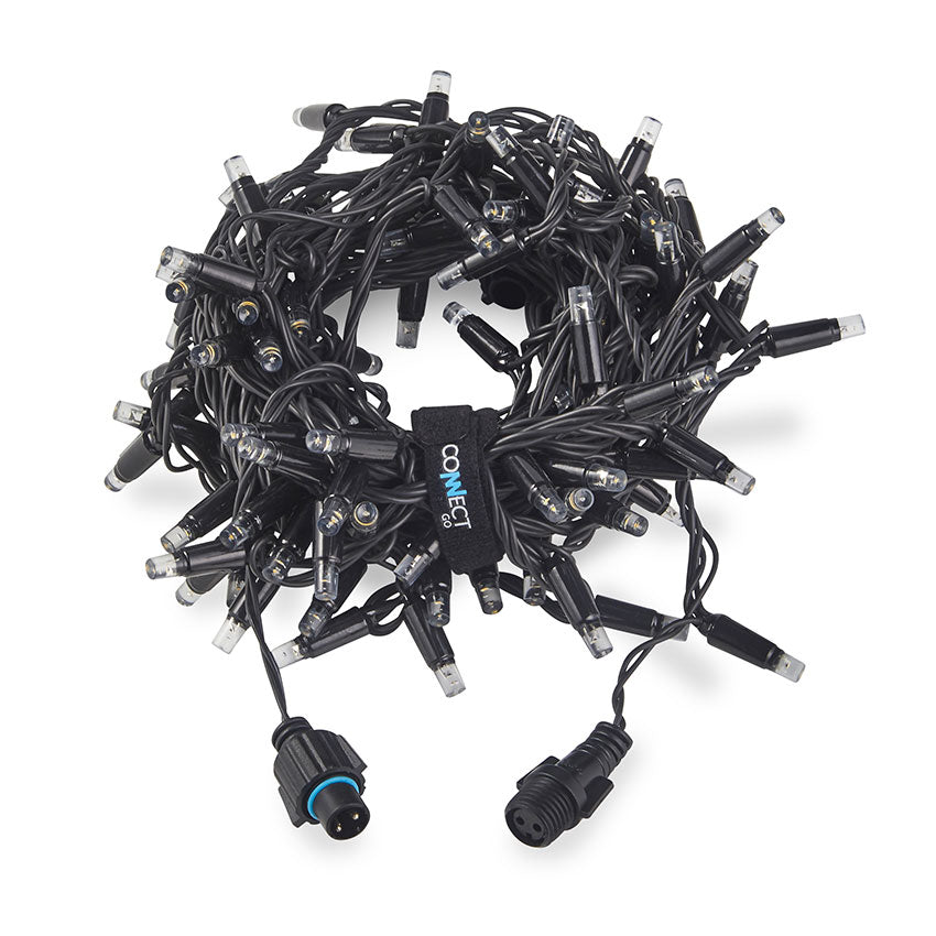 ConnectGo® Outdoor LED String Lights, Connectable, Black Rubber Cable