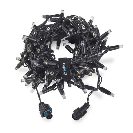 ConnectGo® Outdoor LED String Lights, Connectable, Black Rubber Cable