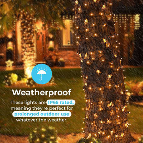 ConnectGo® Outdoor LED String Lights, Connectable, Black Rubber Cable