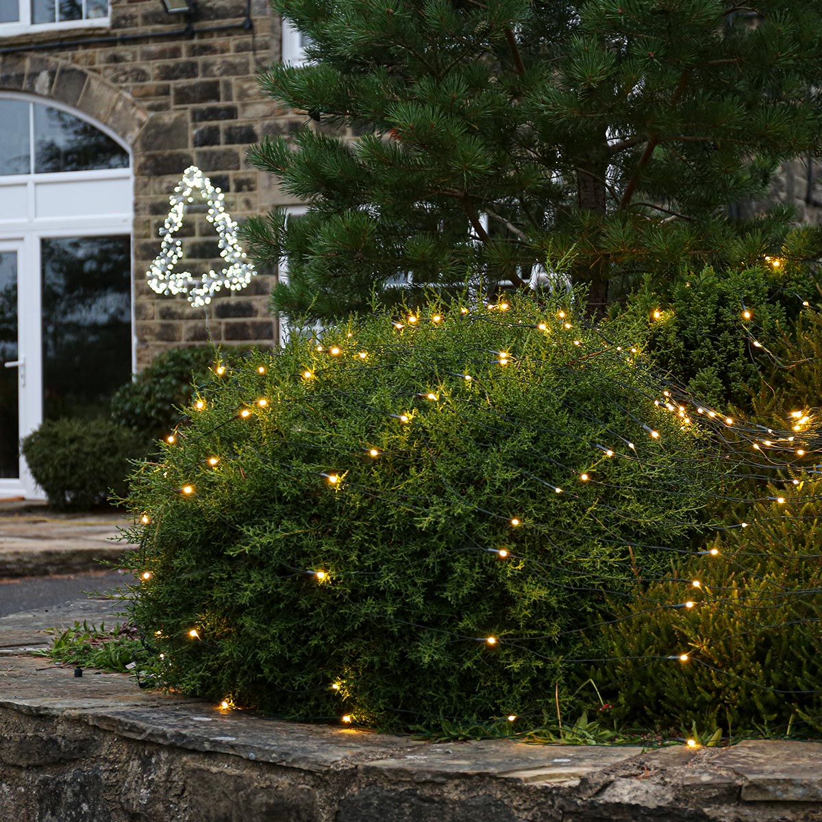 ConnectGo® 2m x 2m Connectable Net Lights, Dark Green Cable