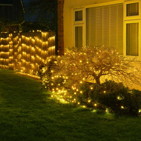 ConnectGo® 2m x 2m Connectable Net Lights, Dark Green Cable