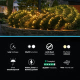 ConnectGo® 3m x 3m Connectable Net Lights, Dark Green Cable