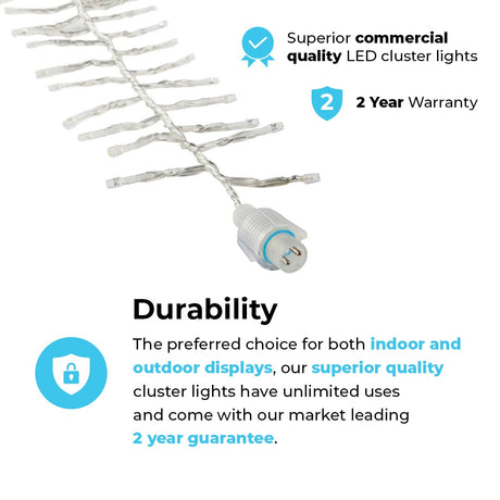 ConnectGo® Outdoor LED Cluster Lights, Connectable, Clear Cable