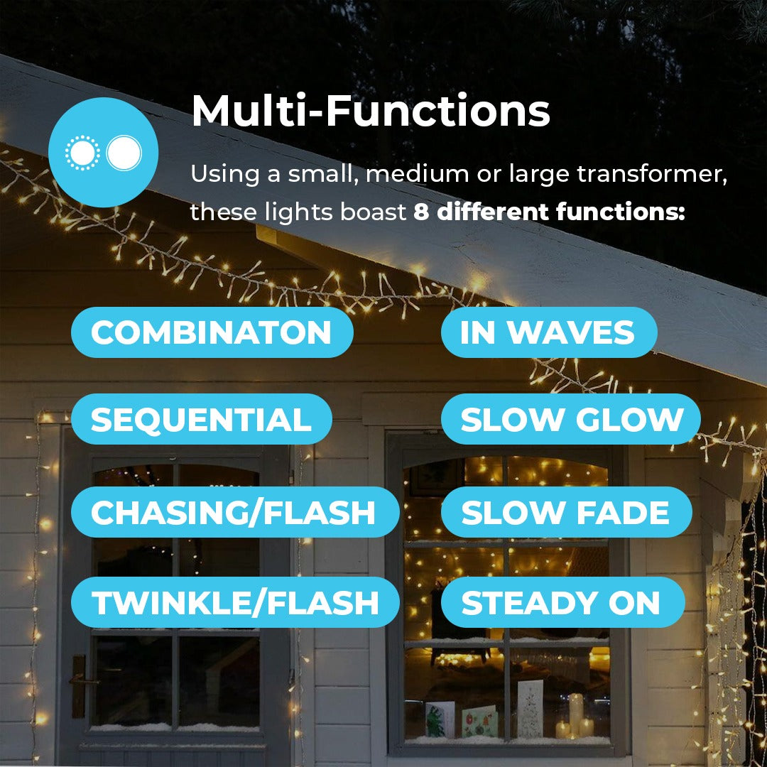 ConnectGo® Outdoor LED Cluster Lights, Connectable, Clear Cable
