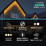 ConnectGo® Icicle Lights, Connectable, Black Cable