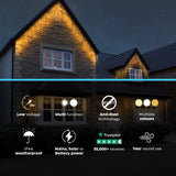 ConnectGo® Icicle Lights, Connectable, Black Cable