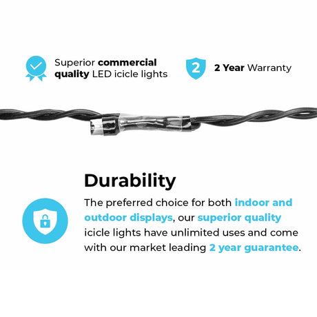 ConnectGo® Icicle Lights, Connectable, Black Cable
