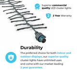 ConnectGo® Outdoor LED Cluster Lights, Connectable, Green Cable