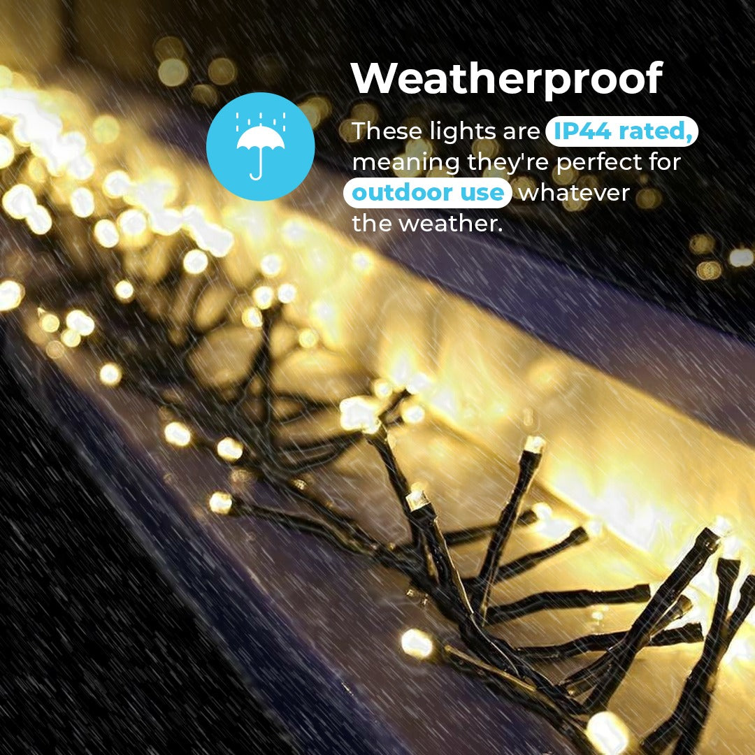 ConnectGo® Outdoor LED Cluster Lights, Connectable, Green Cable