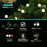 ConnectGo® Outdoor LED Berry Lights, Connectable, Dark Green Cable