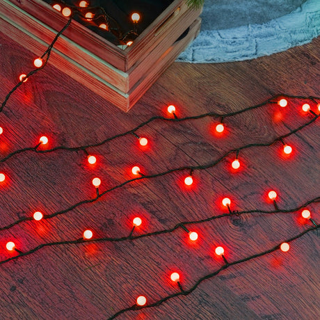 ConnectGo® Outdoor LED Berry Lights, Connectable, Dark Green Cable