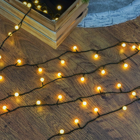 ConnectGo® Outdoor LED Berry Lights, Connectable, Dark Green Cable