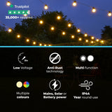 ConnectGo® Festoon Lights, Connectable, Frosted LED Bulbs