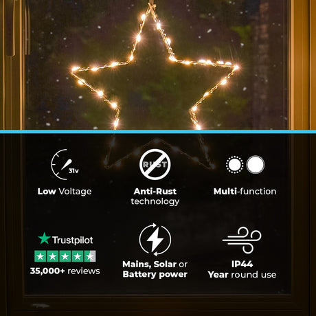 ConnectGo® Connectable 30cm Outdoor Star Light Christmas Silhouette