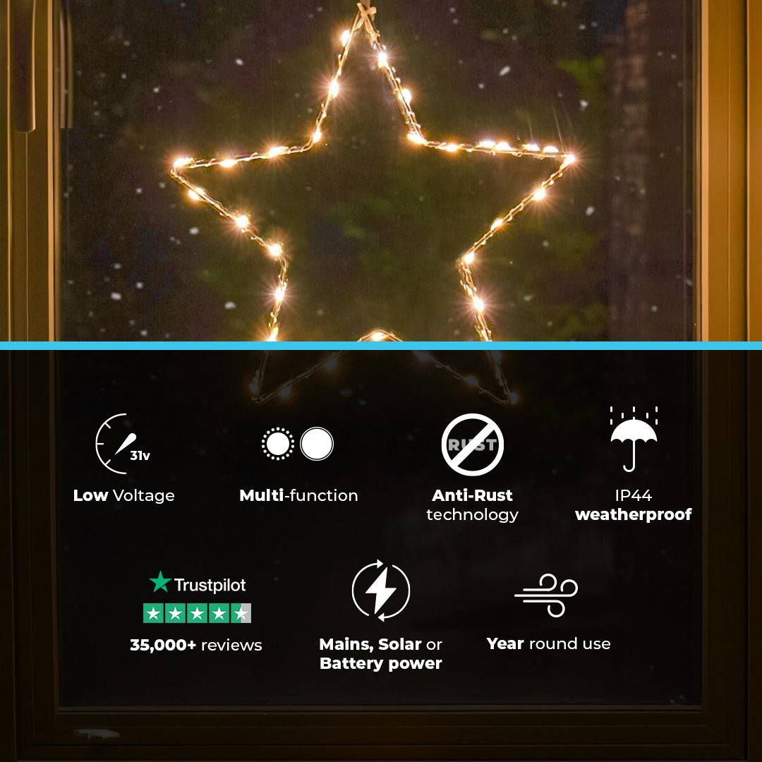 ConnectGo® Connectable 30cm Outdoor Star Light Christmas Silhouette