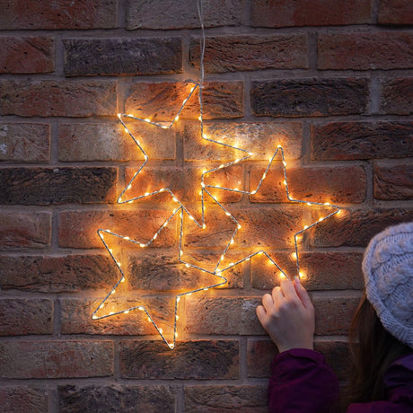ConnectGo® 43cm Connectable Warm White LED Outdoor Wire Star Light