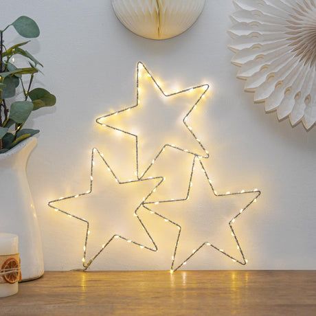 ConnectGo® 43cm Connectable Warm White LED Outdoor Wire Star Light