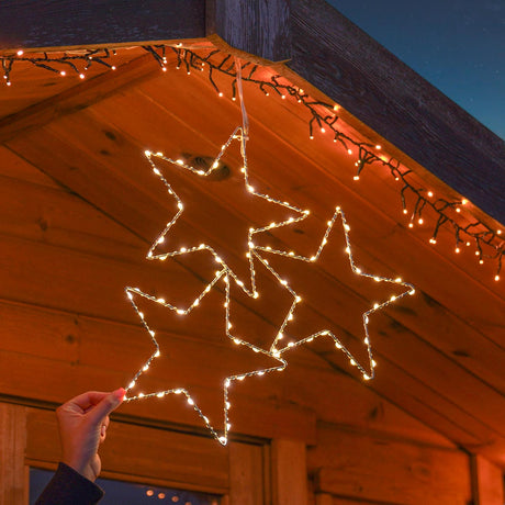 ConnectGo® 43cm Connectable Warm White LED Outdoor Wire Star Light