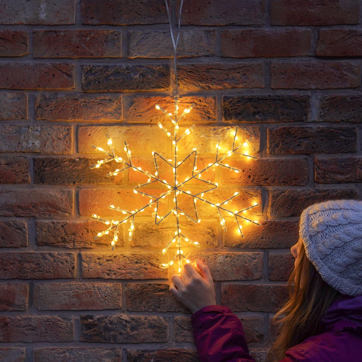ConnectGo® Outdoor Wire Snowflake Christmas Silhouette, Connectable