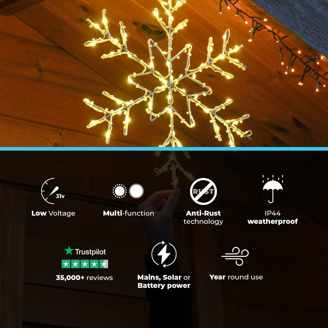 ConnectGo® Outdoor Wire Snowflake Christmas Silhouette, Connectable