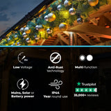 Outdoor ConnectGo® Christmas Garland with Baubles