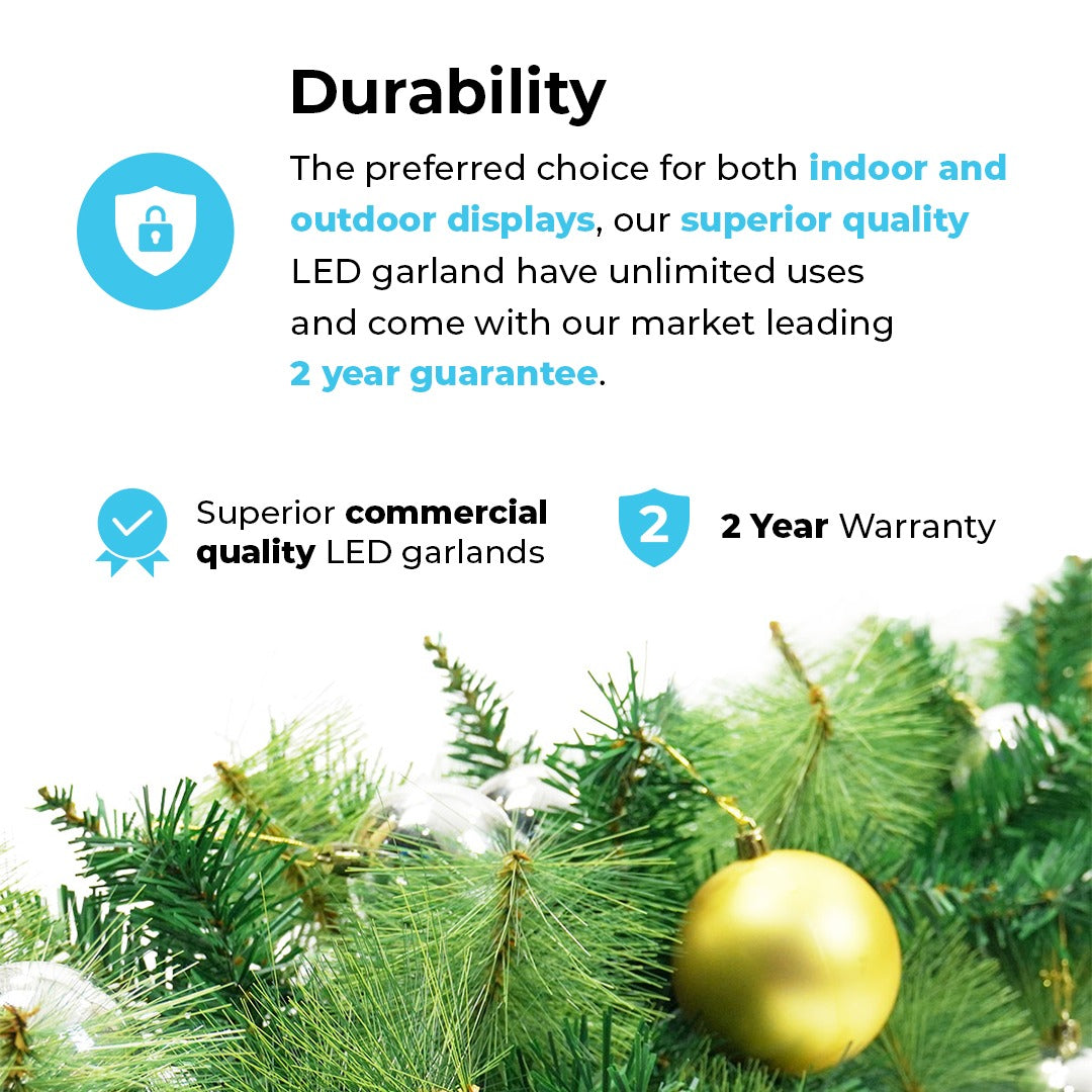 Outdoor ConnectGo® Christmas Garland with Baubles
