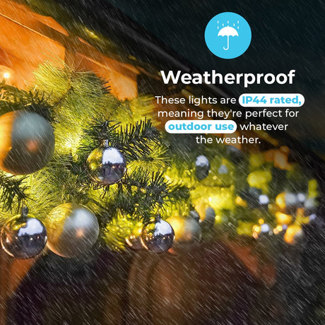 Outdoor ConnectGo® Christmas Garland with Baubles