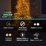 ConnectGo® Outdoor LED Vintage String Lights, Connectable, Dark Green Cable