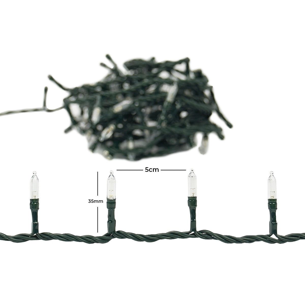 ConnectGo® Outdoor LED Vintage String Lights, Connectable, Dark Green Cable
