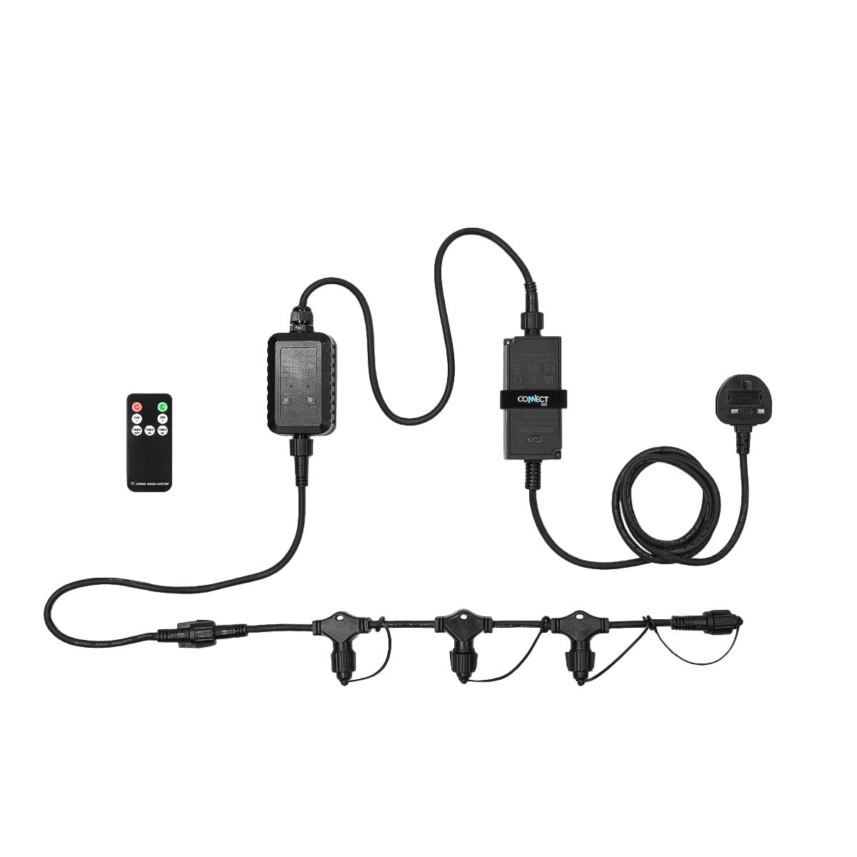 ConnectGo® IP67 Large Transformer with Remote Control, UK Plug, Black Cable