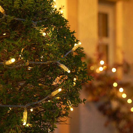 ConnectGo® Warm White Connectable Outdoor Fairy Lights Clear Cable
