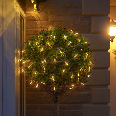 ConnectGo® Warm White Connectable Outdoor Fairy Lights Clear Cable