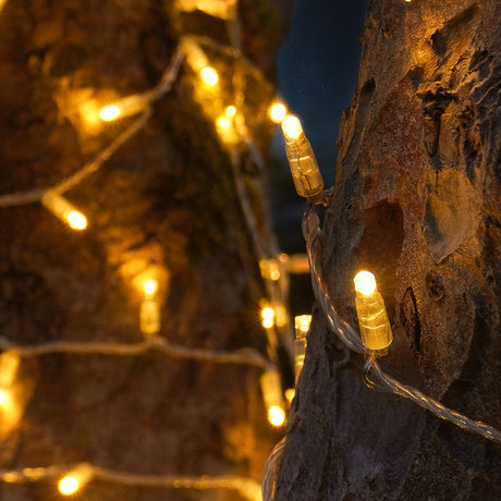 ConnectGo® Warm White Connectable Outdoor Fairy Lights Clear Cable