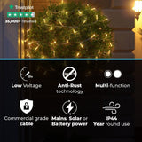 ConnectGo® Warm White Connectable Outdoor Fairy Lights Clear Rubber Cable