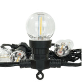 Connectable Festoon Lights with G50 Filament Effect Bulbs on Black Rubber Cable